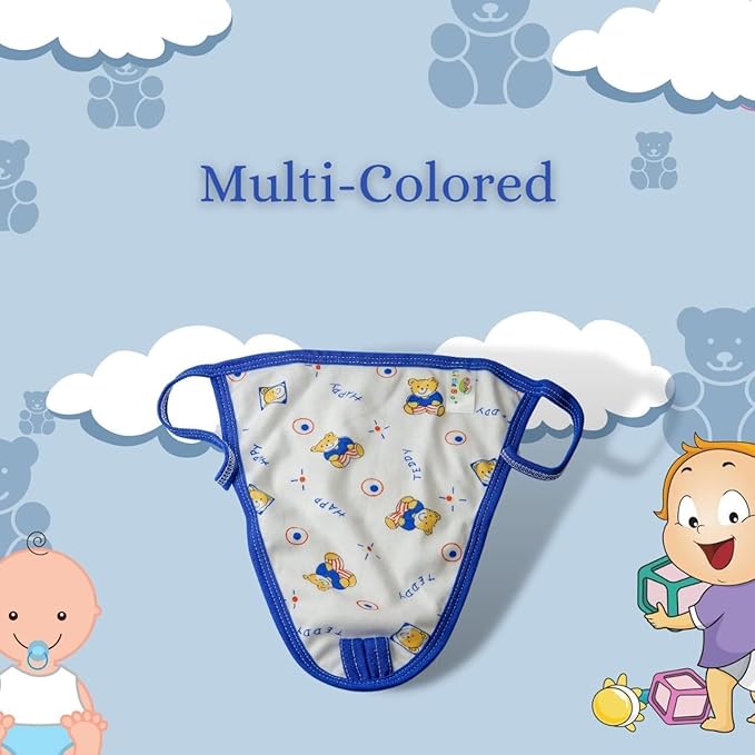 ETHENICINDIAN 10 Baby's Cotton Cloth Diapers/Langot Washable and Reusable Nappies (Multi Colour, 6-12 Months) | Washable Reusable Baby Cloth Diapers (Padded)
