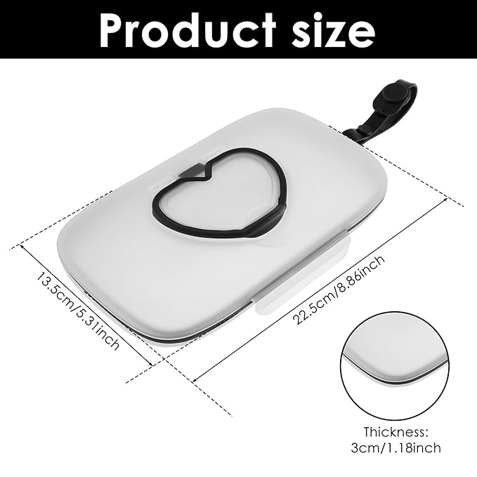 2Pcs Baby Wipes Dispenser, Portable Reusable Wipes Holder, Wipes Case with Sealing Design Lids, Travel Wet Wipe Pouch, Wipe Container Box for Baby Adult Bathroom Travel, Hanging Wipe Holder for Baby