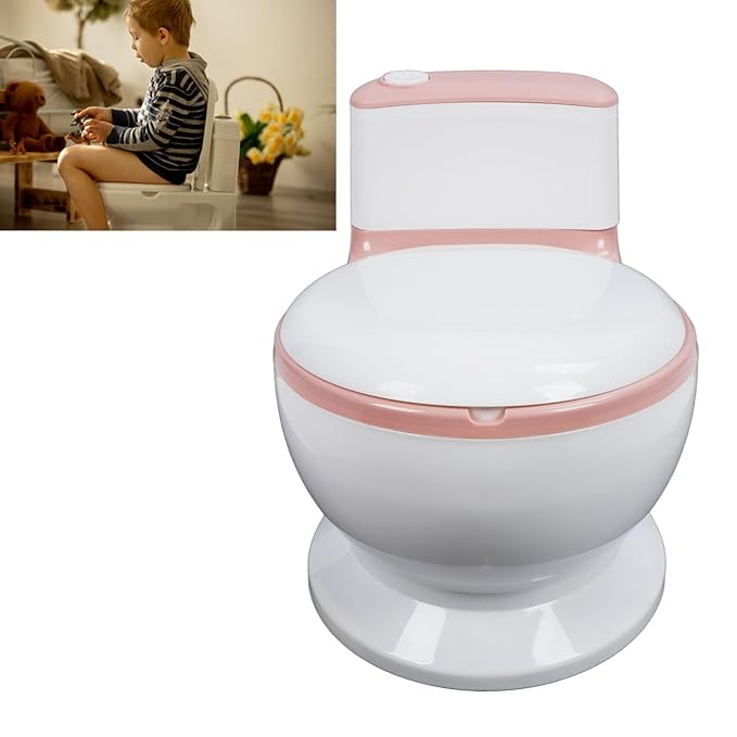 Adjustable Portable Kids Potty Training Seat, Ergonomic and Safe Children's Toilet with Removable Potty Pot, Comfortable Non Slip Design for Home and Travel(Pinkest)