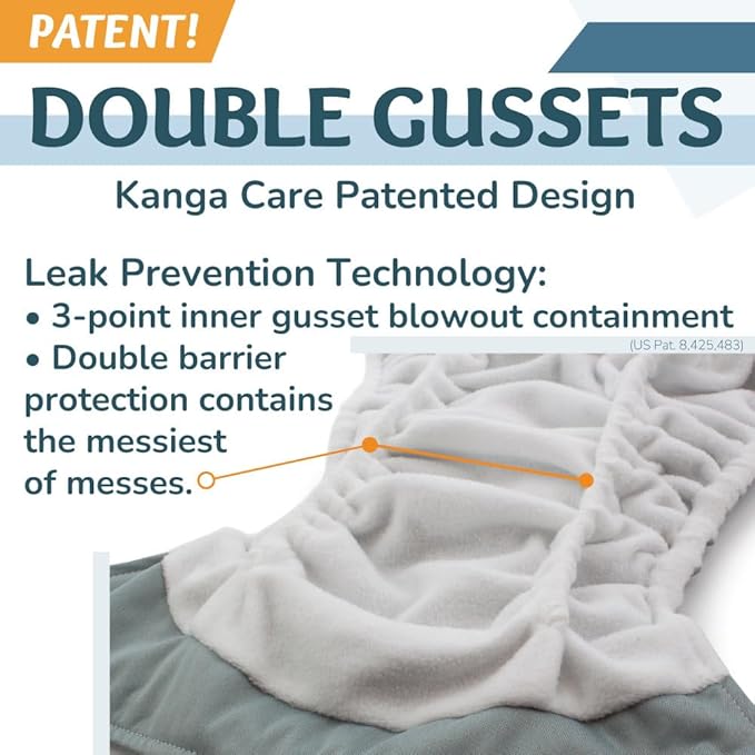 Kanga Care Rumparooz G3 Stay Dry Cloth Diaper Reusable One Size Pocket Diaper Patented Inner Double Gusset 2 pcs Microfiber Insert Soaker (6-55+ lbs) - Peacock