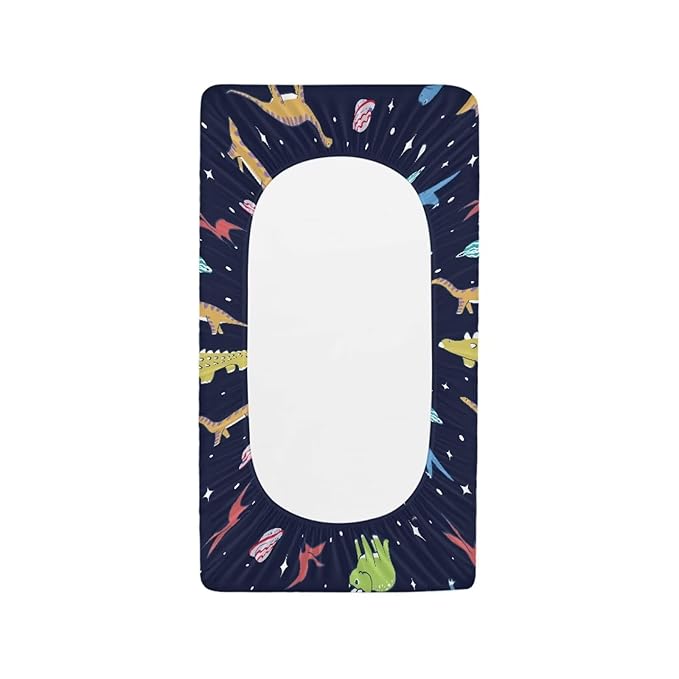 Dinosaur Changing Pad Cover Sheets Portable Changing Pad Covers Fit 32 x 16 Inch Baby Nursery Diaper Change Table Liners Mats for Boys, One Size