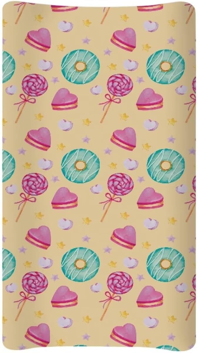 Ice Cream Print Changing Table Diaper Change Pad Cover Girl Boys Baby Infant Floral Soft Breathable Changing Table Cover Crib Mat Sheets 32''x16"