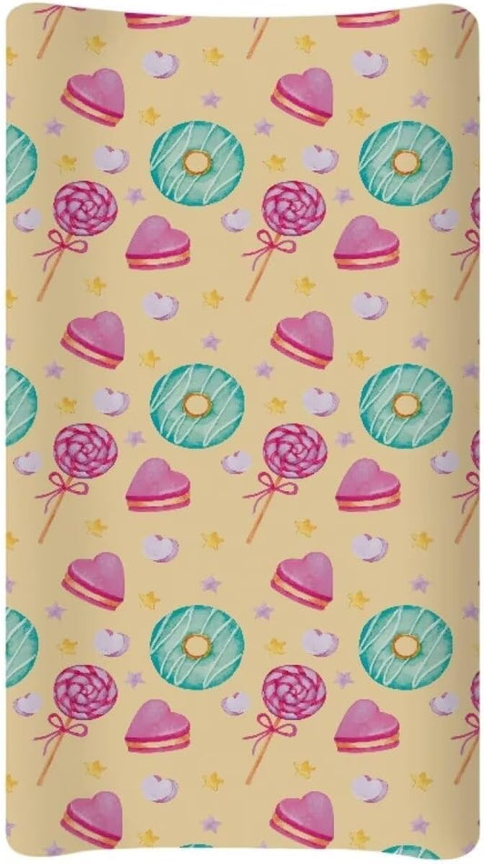 Ice Cream Print Changing Table Diaper Change Pad Cover Girl Boys Baby Infant Floral Soft Breathable Changing Table Cover Crib Mat Sheets 32''x16"
