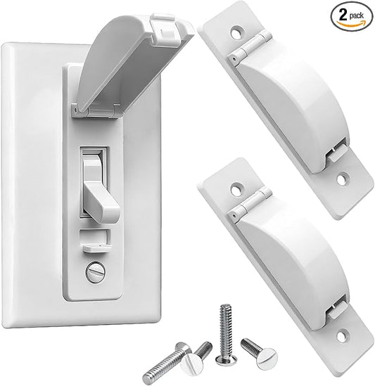 Light Switch Guard, 2 Pack Light Switch Lock, Light Switch Cover Guard, Child Proof Light switch cover, Prevent Children and Adults from Accidentally Turning Your Lights on or off (White)