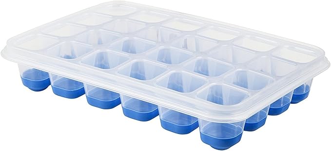 Emsa Clip and Close 2.0 Ice Cubes Box, Plastic, Blue/Transparent