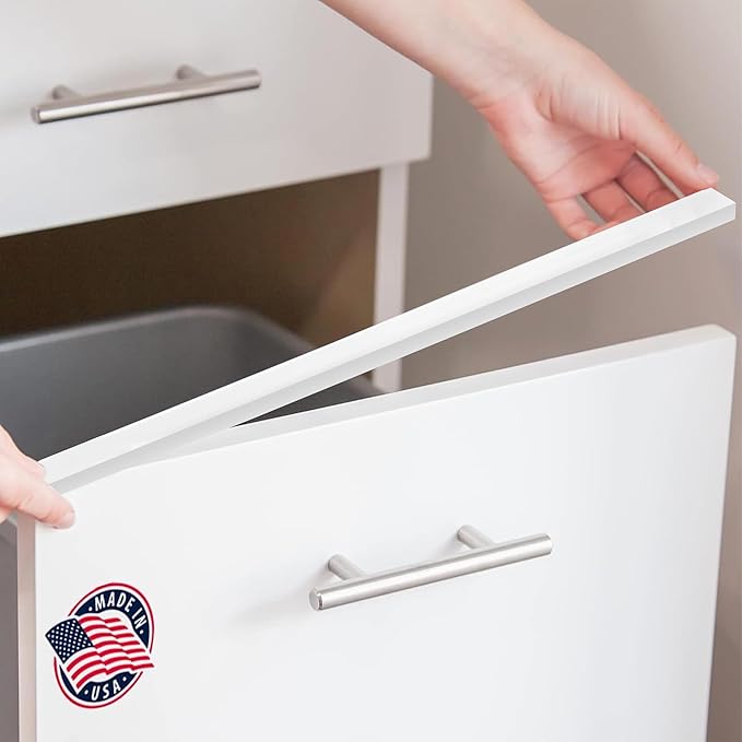 Cabinet Hero 4-Pack 13/16" Thick, 18" Length Slimline Cabinet Edge Protector – Durable Slip-On Plastic Door & Drawer Edge Guard – Prevents Shelves for Wear, Bumps, Discoloration & Damage - White