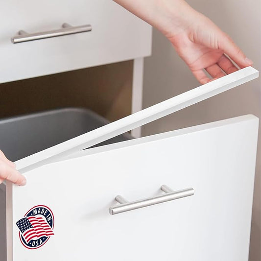 Cabinet Hero 4-Pack 13/16" Thick, 18" Length Slimline Cabinet Edge Protector – Durable Slip-On Plastic Door & Drawer Edge Guard – Prevents Shelves for Wear, Bumps, Discoloration & Damage - White