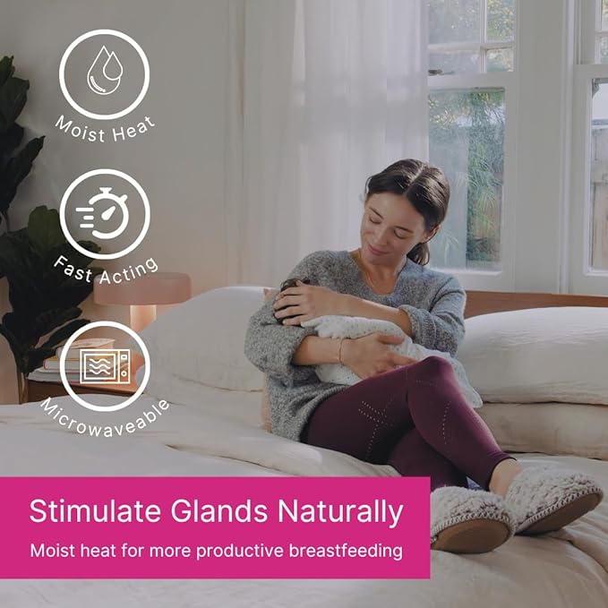 NatraCure Breastfeeding Moist Heat Pads - Encourage Letdown, Increase Milk Flow, Unclog Milk Ducts, Relieve Mastitis, Breast Heating Pad Breastfeeding - 2 Count (1 Pair; Pack of 1)