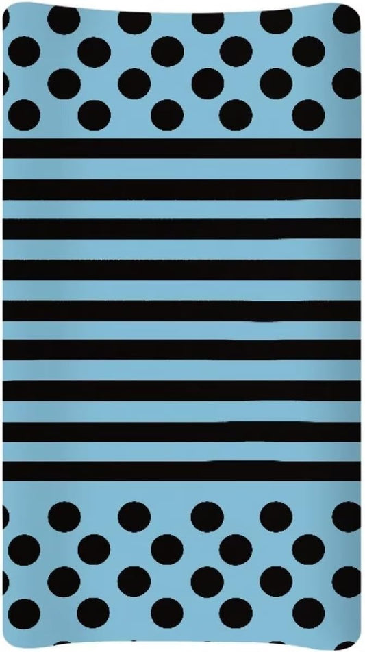Stripe Changing Pad Cover Waterproof Stretchy Soft Changing Table Cover Breathable Universal Tray Table Mat for Boys Girls Fit 32"x16" Contoured Pad