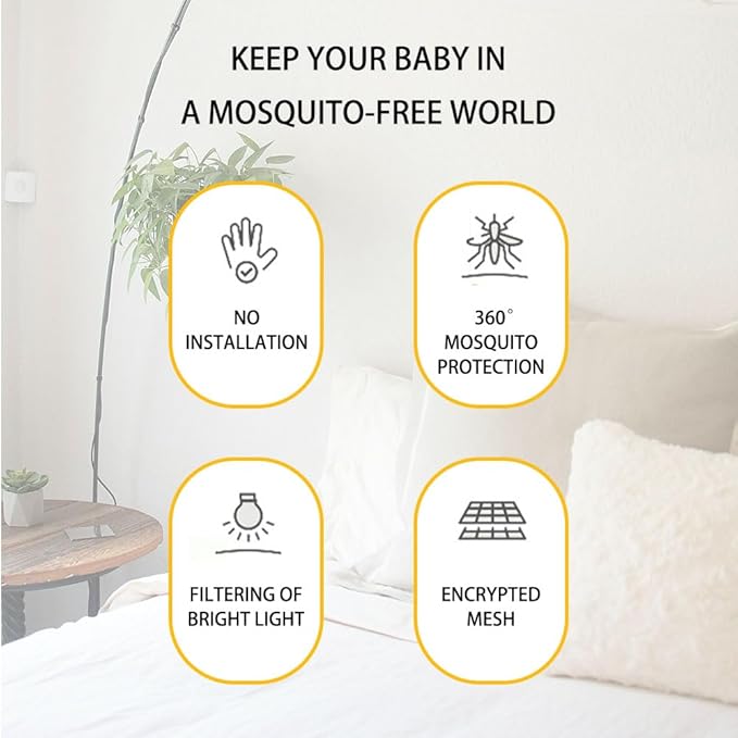 Mosquito Nets for Baby Cribs, Portable Folding Mosquito Net for Stroller, 0-3 Years Kids Travel & Sleep Mosquito Mesh Cover(Blue, 50”x26”x28”)