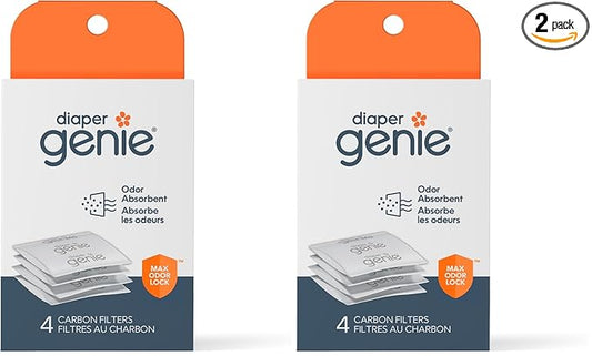 Diaper Genie Playtex Carbon Filter Refill Tray for Diaper Pails, 4 Count (Pack of 2)