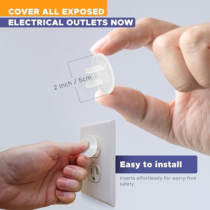 Mommy’s Helper Outlet Plug Covers – Baby Proof Electrical Outlet Protectors, Childproof Socket Safety Caps, Easy Press-Fit Installation, Translucent, 36 Pack