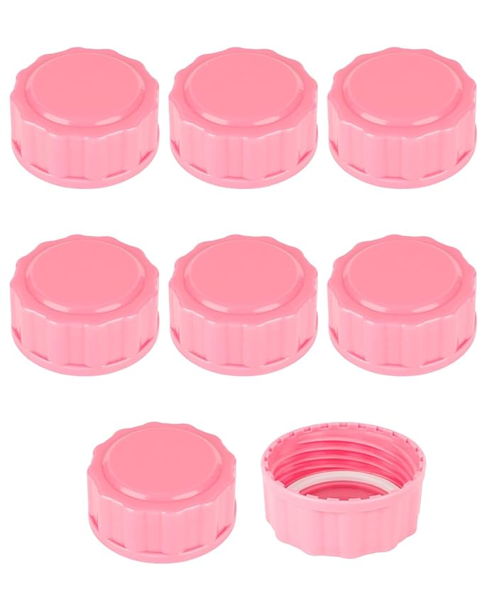 Travel and Storage Bottle Caps Compatible with Avent Baby Bottles, Bottle Lids Replacement, 8 Count, Pink