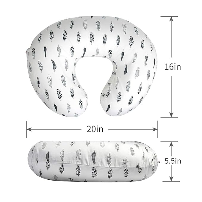 ALVABABY Nursing Pillow Cover Slipcover,Soft and Comfortable,Feathers Design,Maternity Breastfeeding Newborn Infant Feeding Cushion Cover ZT01