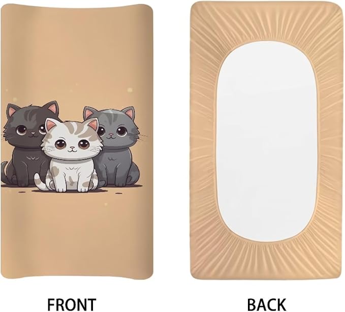 Changing Pad Covers for Boys Girls, Cartoon Cat Diaper Changing Table Pad Cover Soft Breathable Changing Mat Cover for 32''x16" Cute Birthday Gifts for Baby