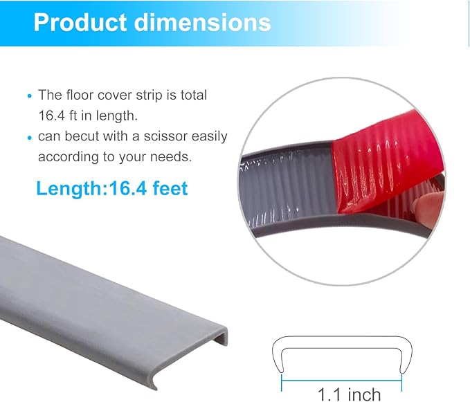 16.4ft Self-Adhesive Edge Trim for Veneer, U-Shape Silicone Edge Banding, TPE Flexible Furniture Corner Protector, Grey