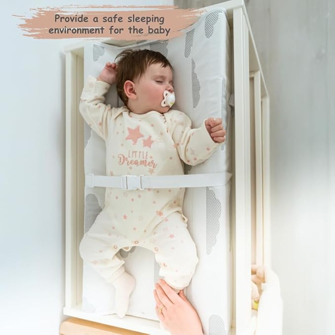 Contoured Baby Changing Pad w/Waterproof Foam Mattress, Includes 2 Soft, Removable & Washable Covers, Safety Straps, Non-Slip Bottom, Topper for Standard Size Infant Diaper Table & Dresser