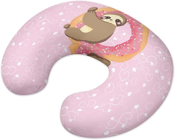 Cute Sloth Nursing Pillow Cover Breastfeeding Pillow Covers for Breastfeeding Mom Hidden Zipper Design U-Shaped Pillow Covers Soft and Skin-Friendly