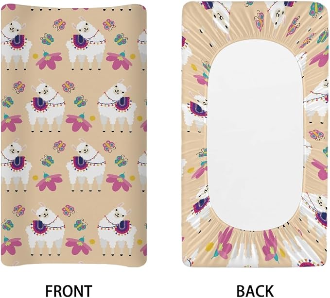 GOSTONG Alpaca Llama Printed Baby Changing Pad Covers for Girls and Boys Comfortable Machine Washable Elastic Diaper Table Cover Baby Home Gifts