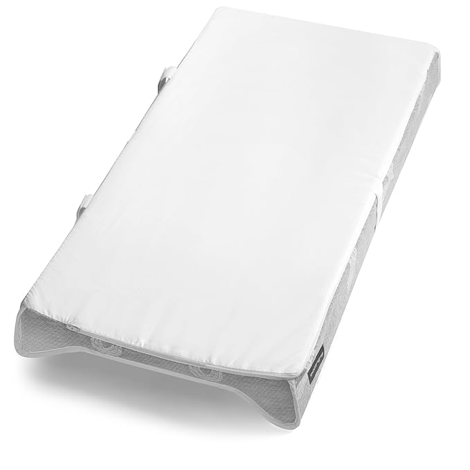 Contoured Baby Changing Pad w/Waterproof Foam Mattress, Includes 2 Soft, Removable & Washable Covers, Safety Straps, Non-Slip Bottom, Topper for Standard Size Infant Diaper Table & Dresser