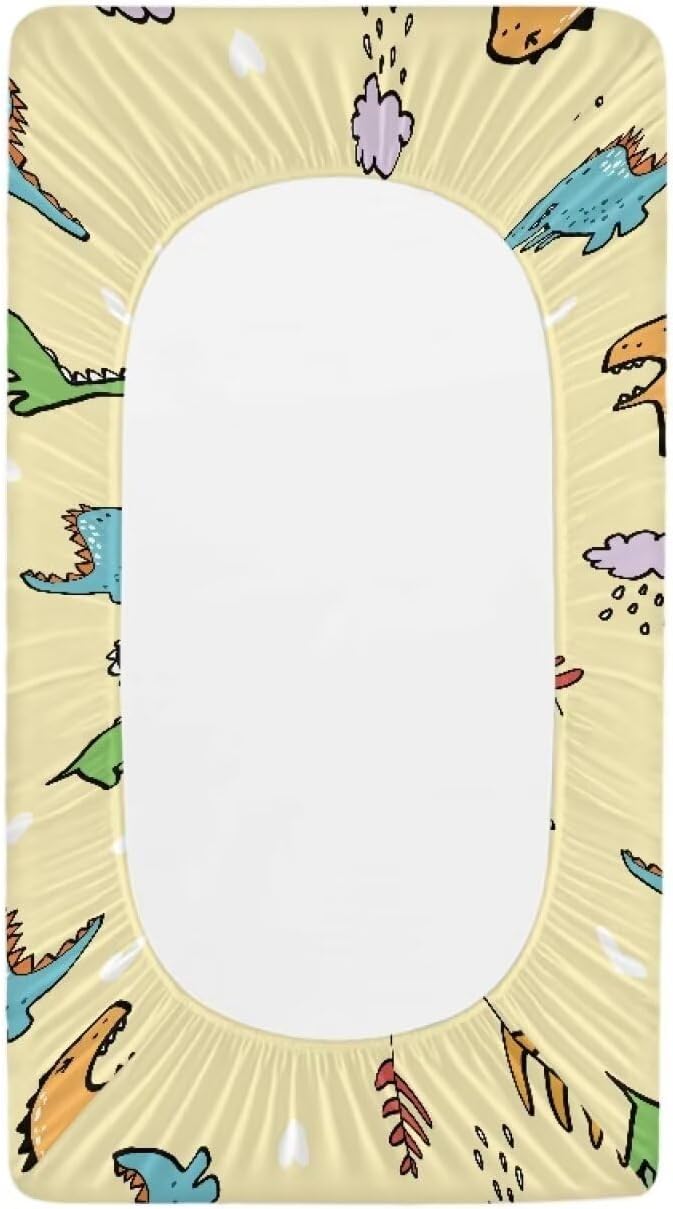 Dinosaur Baby Changing Pad Cover Stretchy Changing Table Cover Breathable Nursery Pad Change Cover Fit 32"x16" Contoured Pad