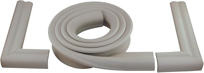 KidKusion Hearth Cushion | Made in USA | Taupe | 8.33 Ft of Padding | Child Safety, Edge and Corner Guard, Baby Proof Fireplace Bumper