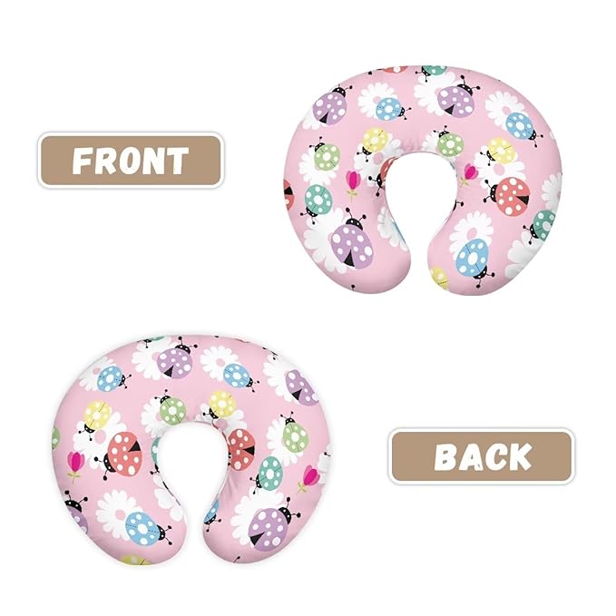 Daisy Colorful Ladybug Easter Nursing Pillow Cover for Baby Boy Girl Ultra Soft Comfortable Newborn Nursing Pillow Case Easy to Use and Dustptoof