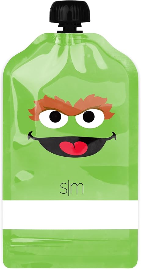 Simple Modern Sesame Street Reusable Baby Food Pouches for Toddlers | BPA Free Plastic, Food Safe, Freezer Safe | Refillable for Applesauce Yogurt & Puree Squeeze Pouch | 10 pack | 5oz | Sesame Street