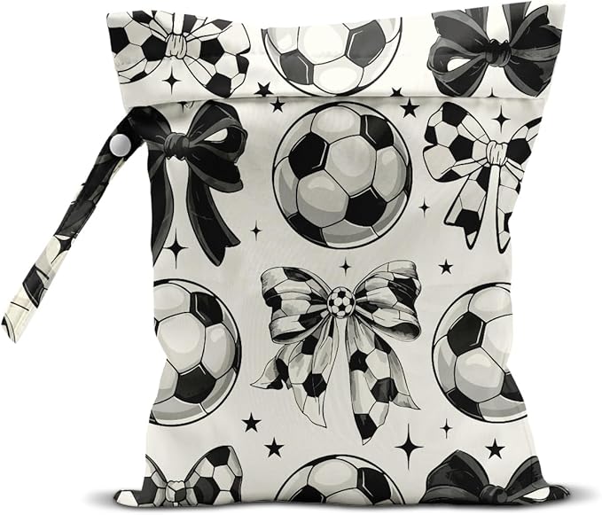 Soccer Wet Dry Wet Bag for Swimsuit Towel Baby Travel Cloth Diapers Beach Gym Toiletries Makeup Storage Bag Summer Vacation Essential Holiday Coquette Soccer Coach Team Gifts Game Day Party