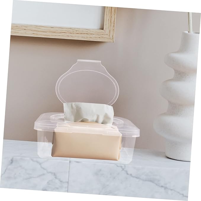 2pcs Baby Wipes Box Clear Plastic Boxes Travel Wipes Case Clear Organizer Box Wipe Holder Case Diaper Wipes Boxes Wipe Dispenser Nursery Wipes Dispenser Wipe Dispenser for Bathroom