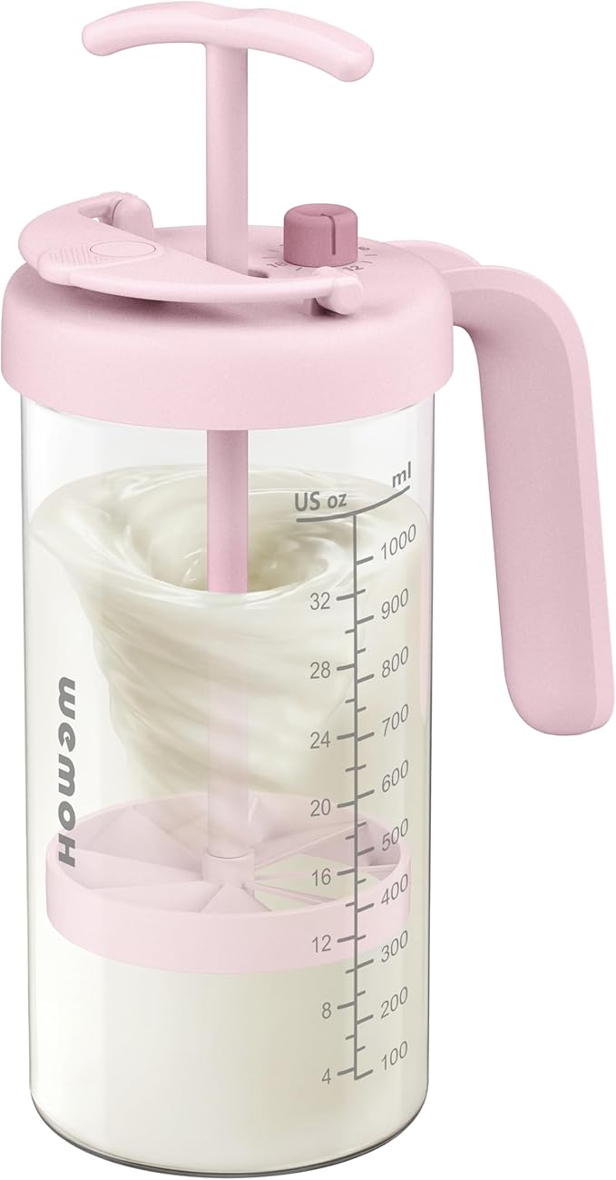 Borosilicate Glass Formula Mixing Pitcher – 32oz True Mixing Capacity, Time Dial for Freshness Tracking, Dishwasher-Safe, BPA-Free Lid, Perfect for Breastmilk Pitcher Method & Multi-Baby Feeding, Pink
