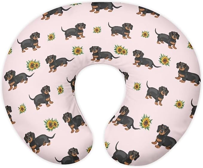 Dachshund Nursing Pillow Covers for U-Shaped Nursing Pillow Nursing Pillow Case for Newborn Boys Girls Hidden Zipper Design Soft and Skin-Friendly