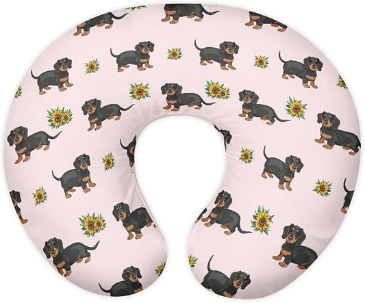 Dachshund Nursing Pillow Covers for U-Shaped Nursing Pillow Nursing Pillow Case for Newborn Boys Girls Hidden Zipper Design Soft and Skin-Friendly