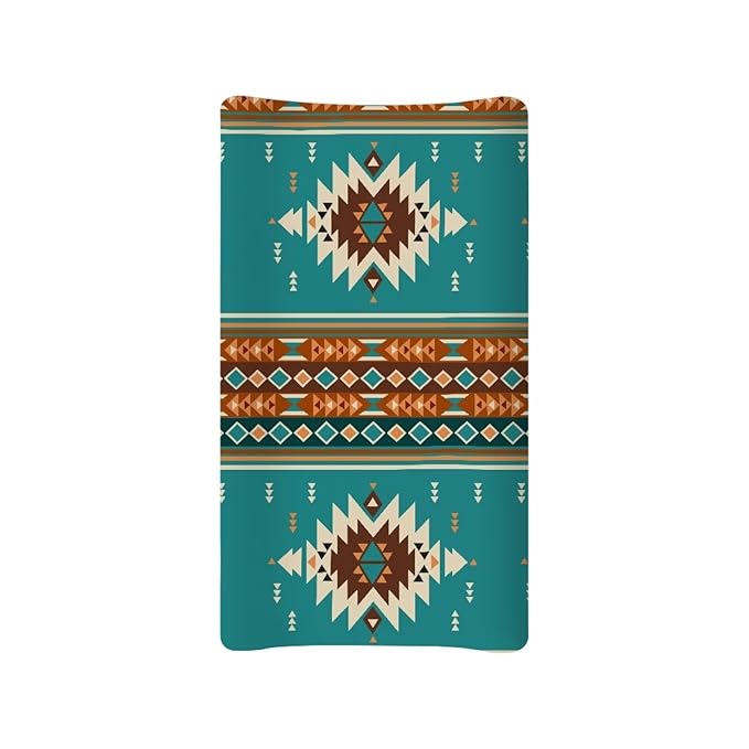 WesternChanging Pad Cover Boys Tribal Changing Pad Cover Baby Girl Boy Aztec Diaper Change Table Covers Purple Soft Stretchy Safe Changing Mat Sheet Cover