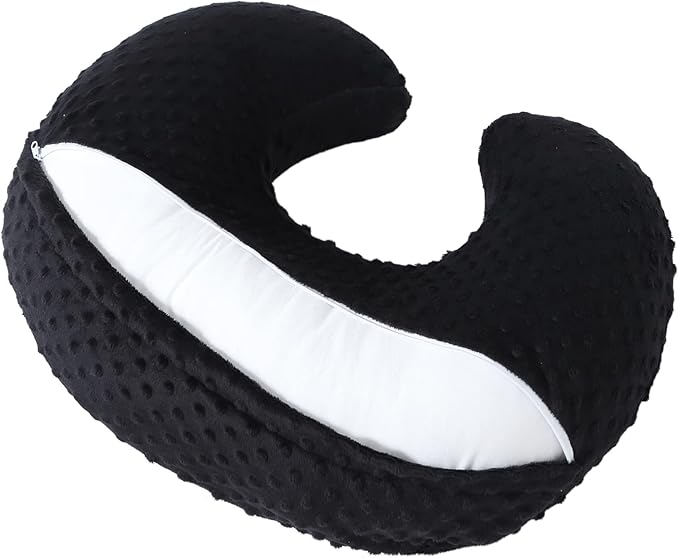 Dots Nursing Pillow Cover, Case Plush Breathable Breastfeeding Pillow Slipcover Fits Nursing Pillow, Super Soft Snug Positioners for Baby Boy Baby Girl(Black)