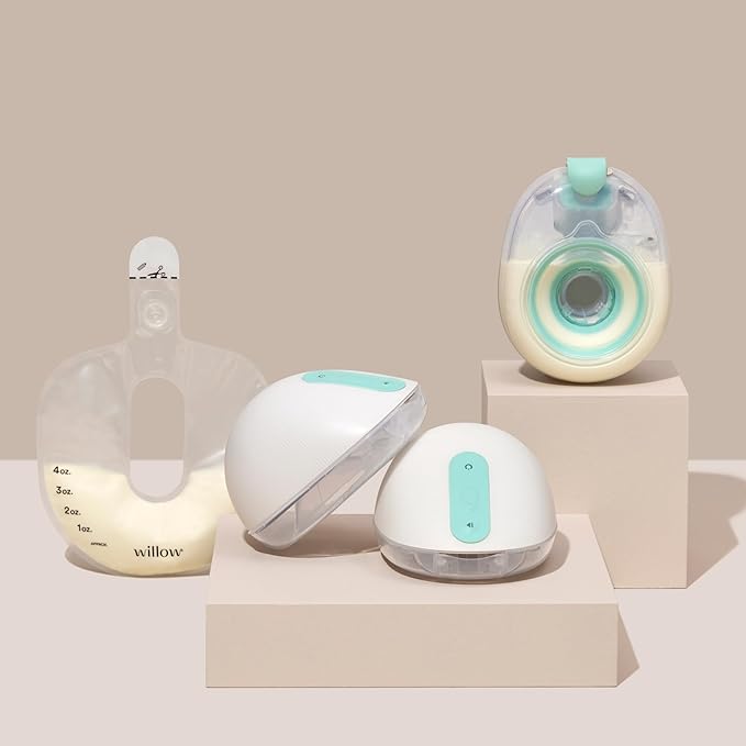 Willow 360 - Wearable Breastfeeding Pump - Hands Free Breast Pump - The only Leak-Proof Wearable Breast Pump - 7 Levels of Hospital Grade Suction Strength, App Compatible - Postpartum Essentials