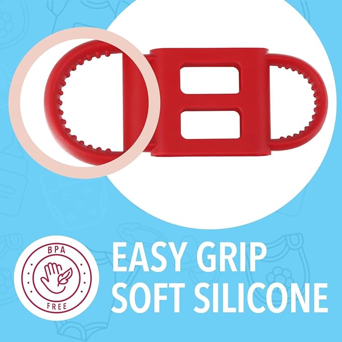 Impresa Baby Bottle Grips - Compatible with Dr. Brown Baby Bottles - 4-Pack Pink Fits 2.5-Inch Diameter - Easy-Grip Sippy Cup Handles & Stable Anti-Roll Design