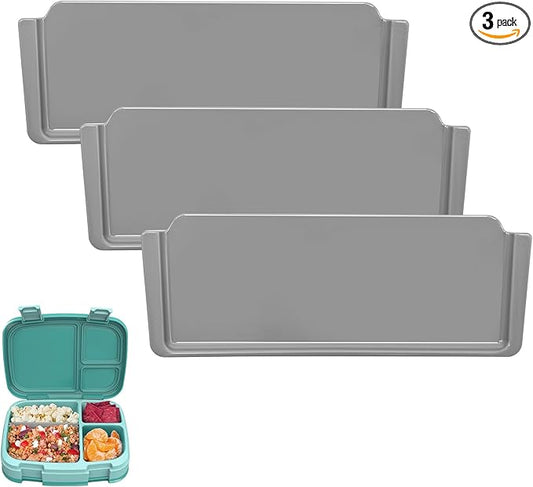 Silicone Lunch Box Dividers, 3 Pack Bento Box Divider Insert, Reusable Food Separator for Meal Prep, Dishwasher Safe Lunch Box Organizer Accessories