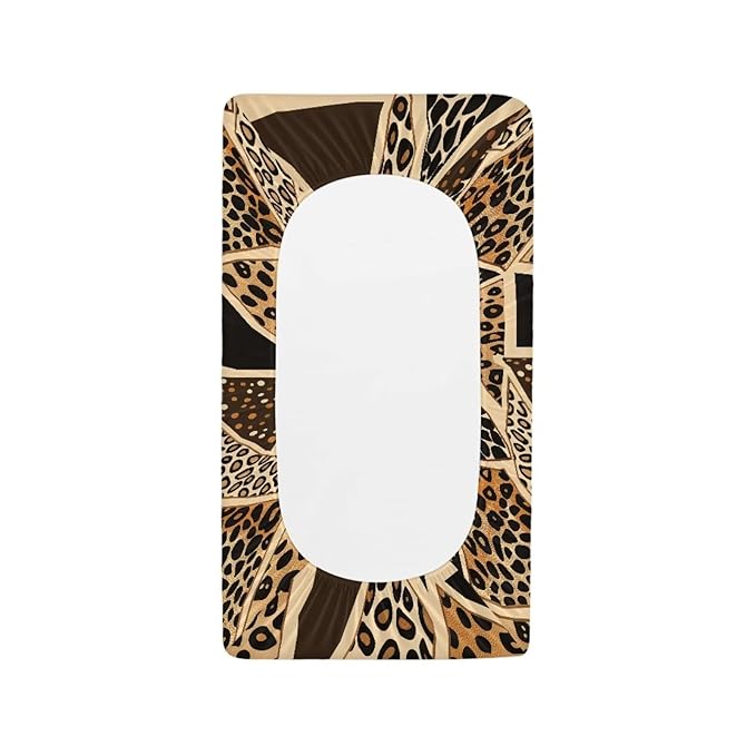 Leopard Print Diaper Changing Pad Cover Breathable Baby Changing Pad Cover Brown Changing Pad Cover Boy Soft 32''*16''Nursery Changing & Dressing Furniture