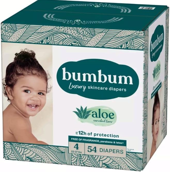 Bum-Bum Luxury Fragrance-Free Disposable Diapers Count-54 (Size-4)