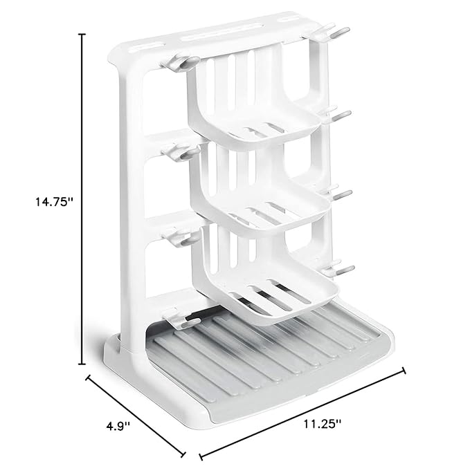 Munchkin® Tidy Dry™ Space Saving Vertical Bottle Drying Rack for Baby Bottles and Accessories, White