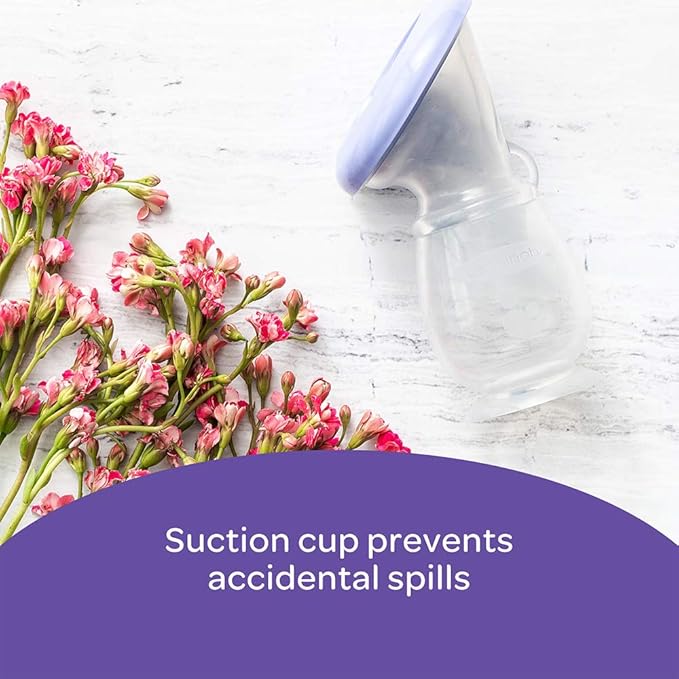 Lansinoh Breastmilk Collector Breastpump for Excess Breast Milk from Breastfeeding Mums BPA BPS Free 100% Silicone with Lid & Neck Strap, Transparent
