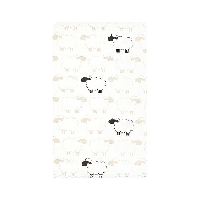 Hudson Baby Unisex Baby Flannel Burp Cloth 10pk, Taupe Sheep, One Size