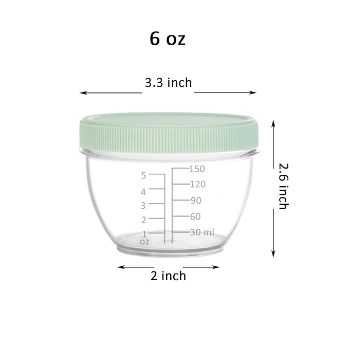 Youngever 18 Sets Baby Food Storage, 6 Ounce Baby Food Containers with Lids and Labels, 9 Urban Colors