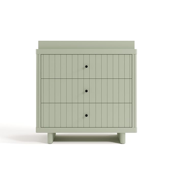 Storkcraft Kyoto 3 Drawer Chest with Topper (Sage) - GREENGUARD Gold Certified, Nursery & Kids' Bedroom Wood Chest, Interlocking Drawer System, and Easy Assembly with Pre-Installed Tracks