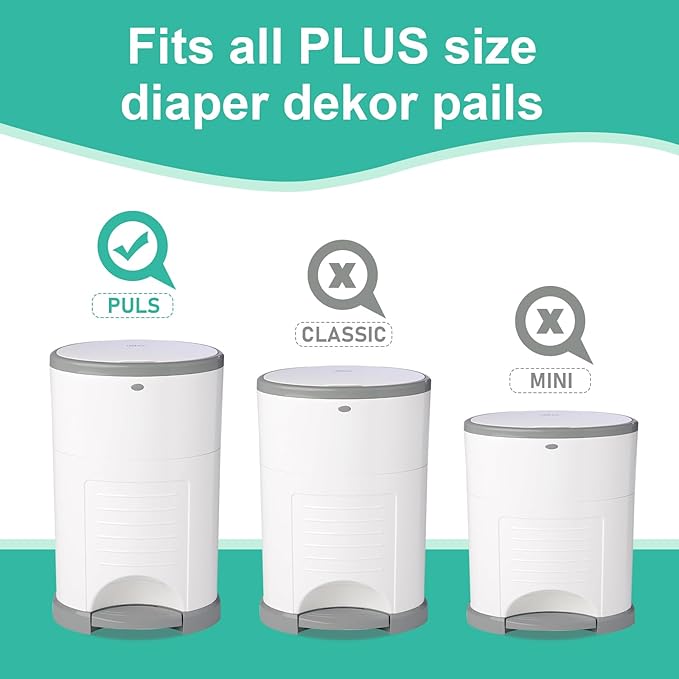 USBOO Refills Compatible with Dekor Plus Diaper Pail,8 Pack Disposable Diaper Pail Refills, Reinforced Thickness Diaper Trash Bags, Holds up to 4640 Diapers,Tropical Fruit