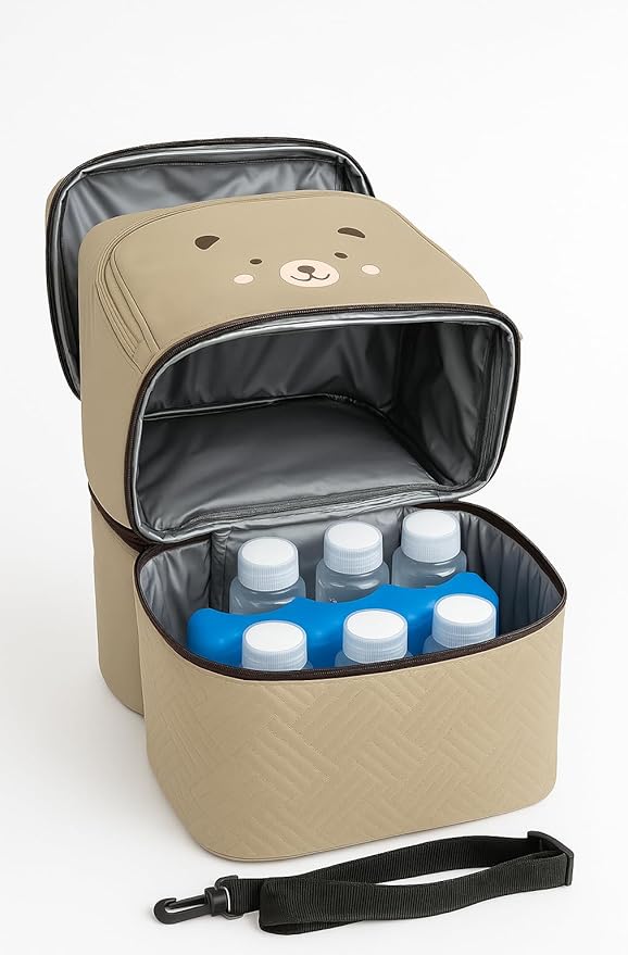 breast milk cooler travel bag with an exclusive and delicate design, five Breastmilk Storage Bags are included with your cooler bag, baby bag, baby bottle bag,