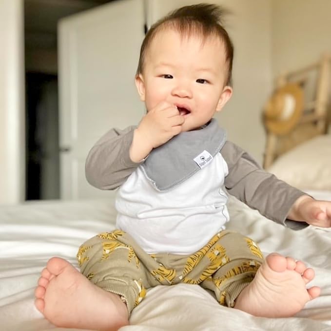 DiaperSquad's 100% Organic Cotton Baby Drool Bibs, Super Absorbent & Adjustable Baby Bibs for Drooling and Teething