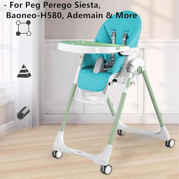 Baby High Chair Cover Replacement | PU Leather Dining Chair Cover with Soft Cushion Seat, Easy to Install High Chair Covers for Baby and Toddler, High Chair Cover Replacement (Blue)