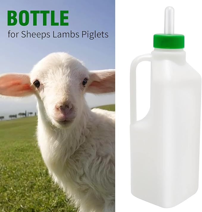 850ML Animal Feeding Bottle with 5 Nipples Lamb Nursing Bottle Feeding Goat Milk Bottle Calf Milk Feeder Bottle for Sheep Lambs Piglets